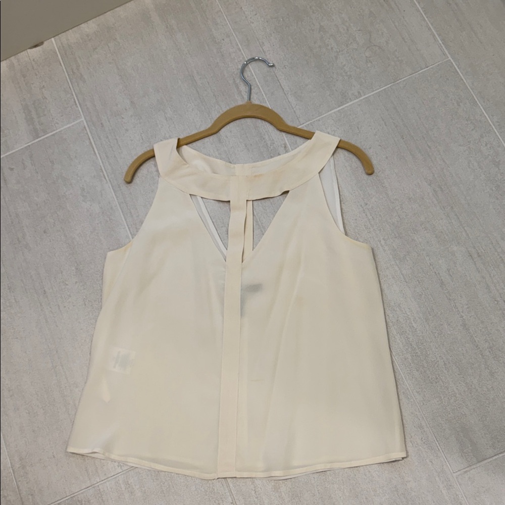 BCBGMaxAzria Cream Sleeveless Blouse